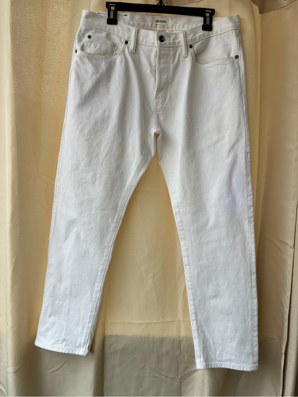 Todd Snyder Jeans Mens 34x30 Off White Japanese Selvedge Denim Slim Button Fly